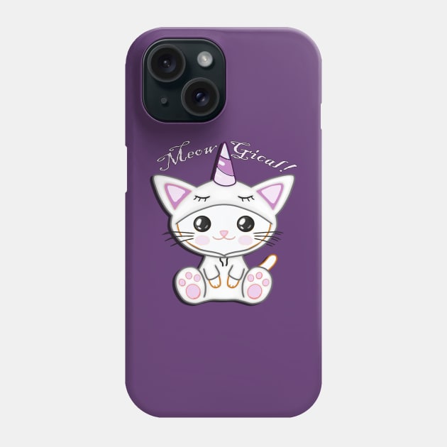 Unicorn Cat, Cute Graphic Art Trick or Treat Fun Gifts Phone Case by tamdevo1