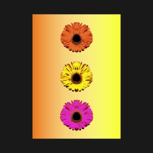 Sunflowers, electric orange, yellow pink T-Shirt