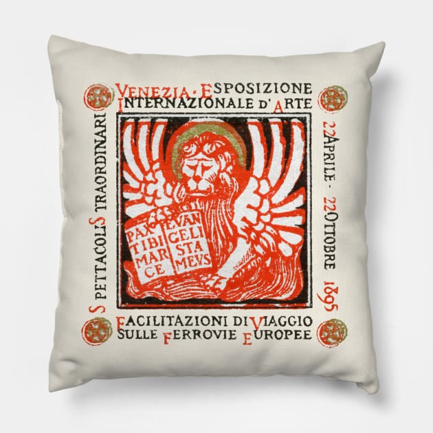 1895 International Art Fair, Venice Italy Pillow by historicimage