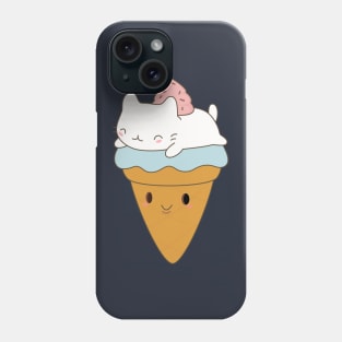 Kawaii Ice Cream Cone Cat T-Shirt Phone Case