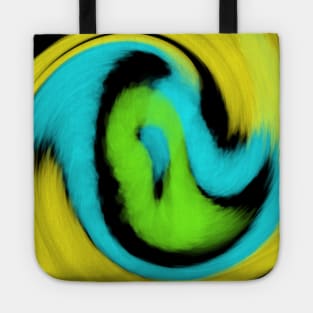 Yellow green blue watercolor abstract art Tote