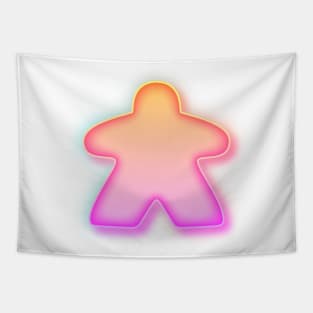 Orange and Pink Neon Board Game Meeple Tapestry