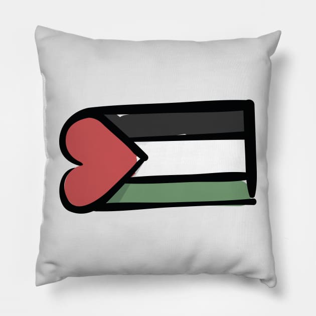 palestinian love flag Pillow by Asome