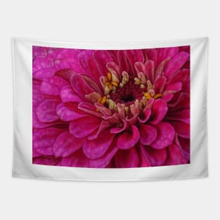 zinnia flower bloom in pink floral fantasy Tapestry