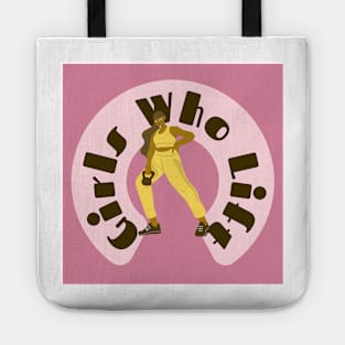 Girls Who Lift Pink & Yellow Tote