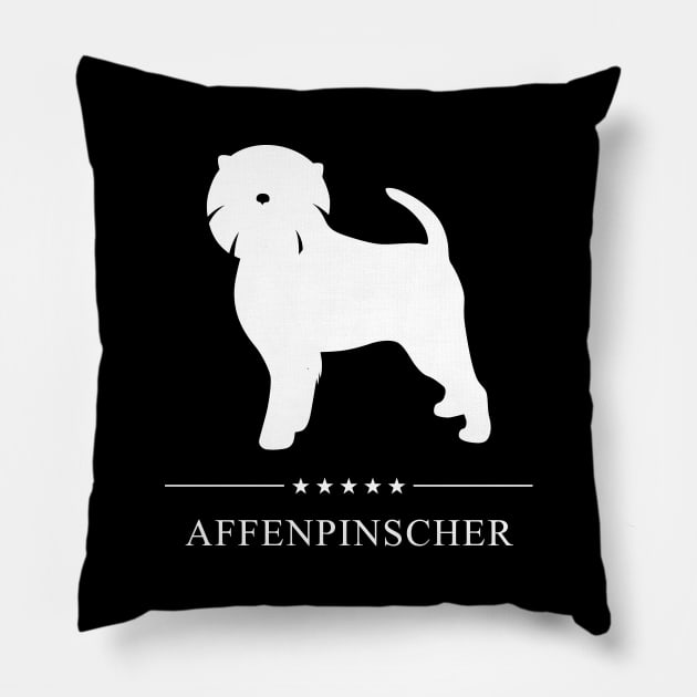 Affenpinscher Dog White Silhouette Pillow by millersye