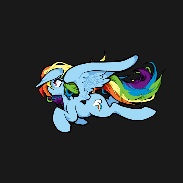 Rainbow Dash in flight (no background) by kizupoko