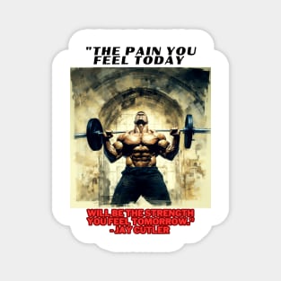 "The pain you feel today will be the strength you feel tomorrow." - Jay Cutler Magnet