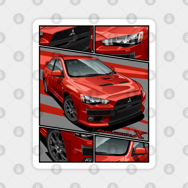 Mitsubishi Lancer Evolution X Magnet by idrdesign