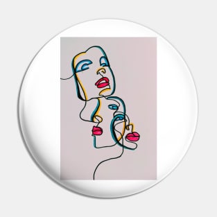 Three faces Pin