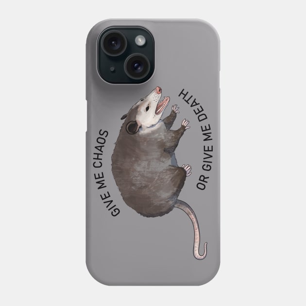 Chaotic Screaming Possum Phone Case by E. Leary Art