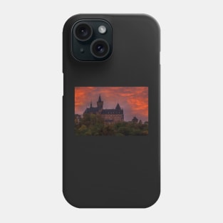 Castle, Wernigerode, Harz, Saxony-Anhalt, Germany, afterglow Phone Case