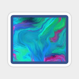 AGATE BLUE ABSTRACT OIL PAINTING Magnet