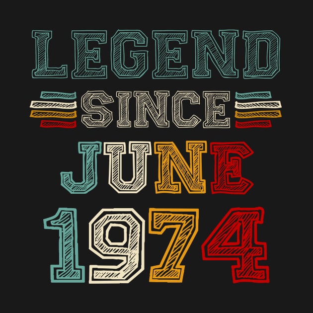 49 Years Old Legend Since June 1974 49th Birthday by Red and Black Floral