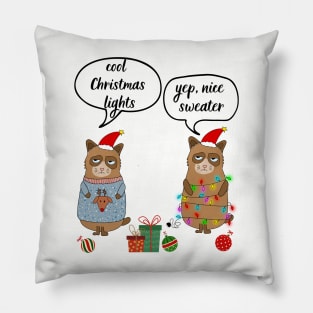 Christmas Cat Friends Pillow