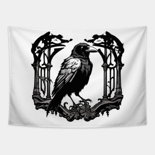 Mysterious crows, black crows with bad omens Tapestry