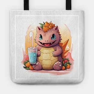 Cute Godzilla and drinking water Tote