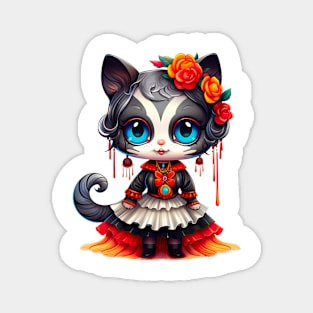 Dia de los Muertos Cat #6 Magnet