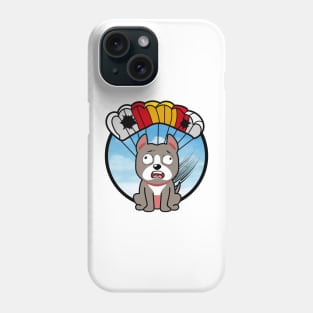 Silly grey dog has a broken parachute Phone Case