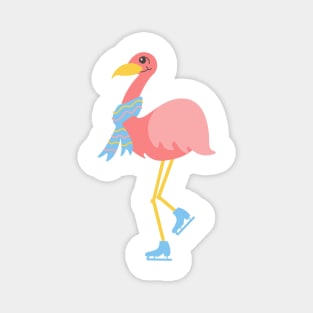 Cute Pink Flamingo With a Scarf Magnet