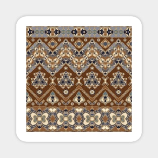 Blue and brown ethnic pattern Magnet