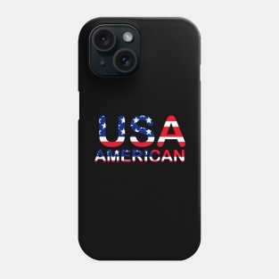 Patriotic American Flag Typography for Men, Women & Kids" Phone Case