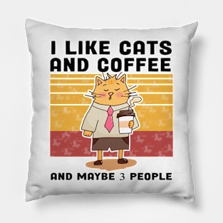 I Like Cats And Coffee Pillow
