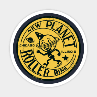 Retro Vintage New Planet Roller Rink Chicago Magnet