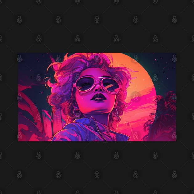 Retrofuturistic Babe Aviator 80s by Nightarcade