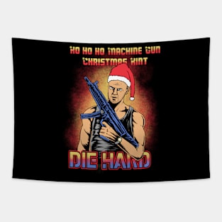 Die Hard Ho Ho Ho Machine Gun Tapestry