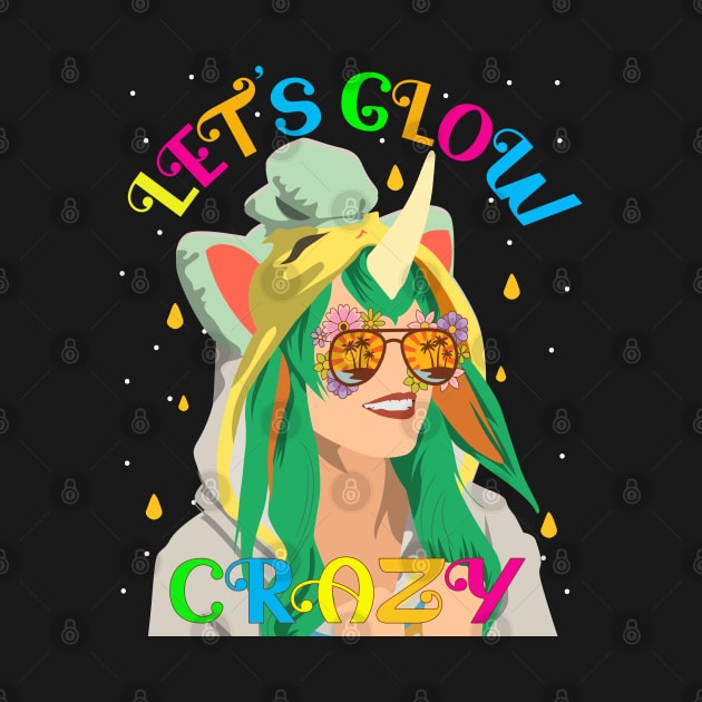 Let's Glow Crazy 80's Unicorns by alcoshirts