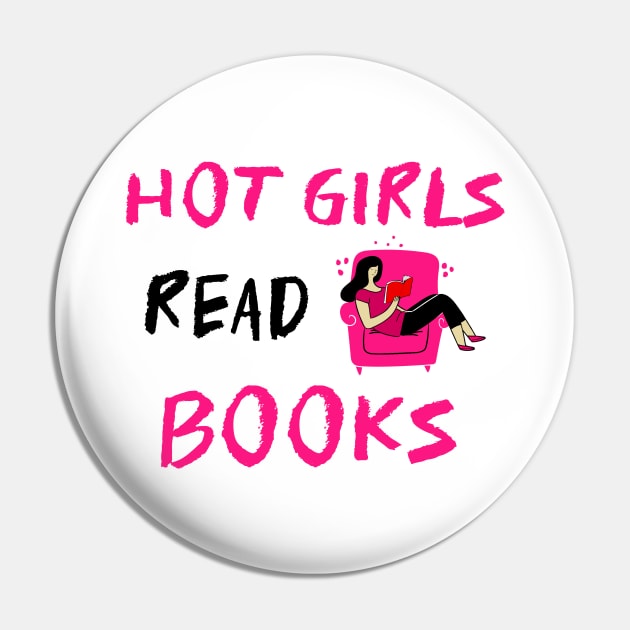 HOT Girls Read Books Reading Lover Pink Pin by SartorisArt1