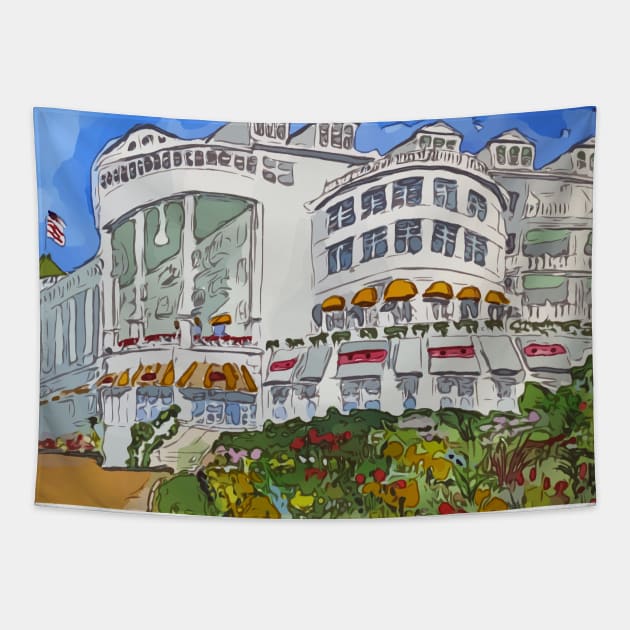 Grand Hotel in Mackinaw Island, Michigan Tapestry by WelshDesigns