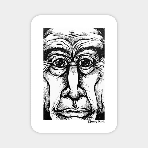 'PORTRAIT OF AN OLD MAN WHO EXISTS ONLY IN MY IMAGINATION' Magnet by jerrykirk