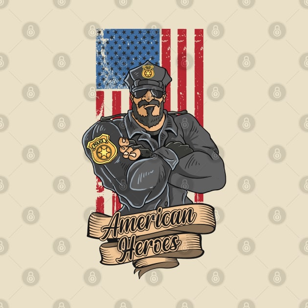 American police hero by Mako Design 