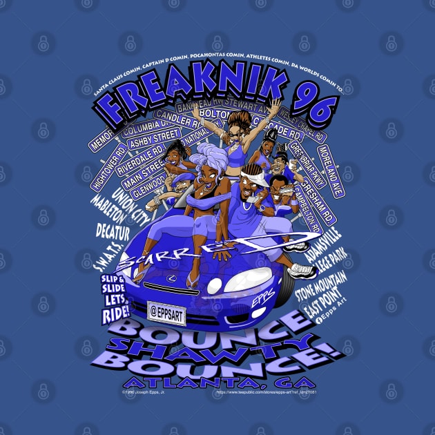 Freaknik 1996 Bounce Shawty Bounce! Blue Colorway by Epps Art