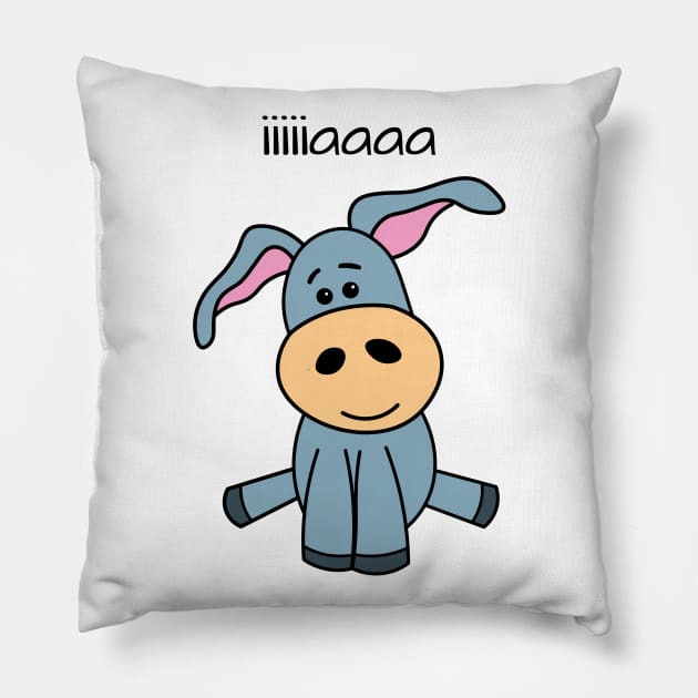 sweet Donkey ia Cartoon Pillow by Hispaniola-Fineart