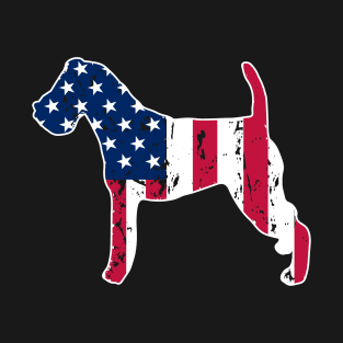 Welsh Terrier Dog Lovers American Flag 4th of July Gift T-Shirt