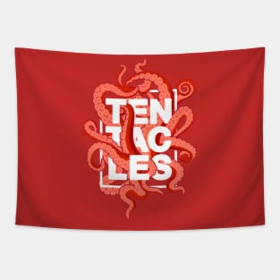 Tentacles – Red (white-out) Tapestry