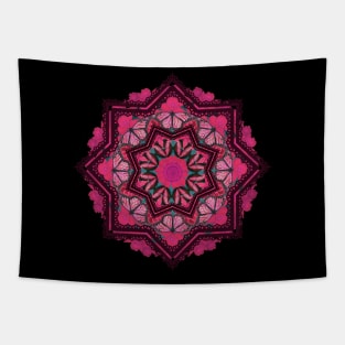 pink butterflies mandala Tapestry