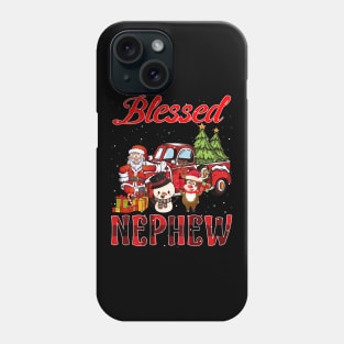 Blessed Nephew Red Plaid Christmas Phone Case