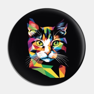 WPAP Pop Art Cat Pin