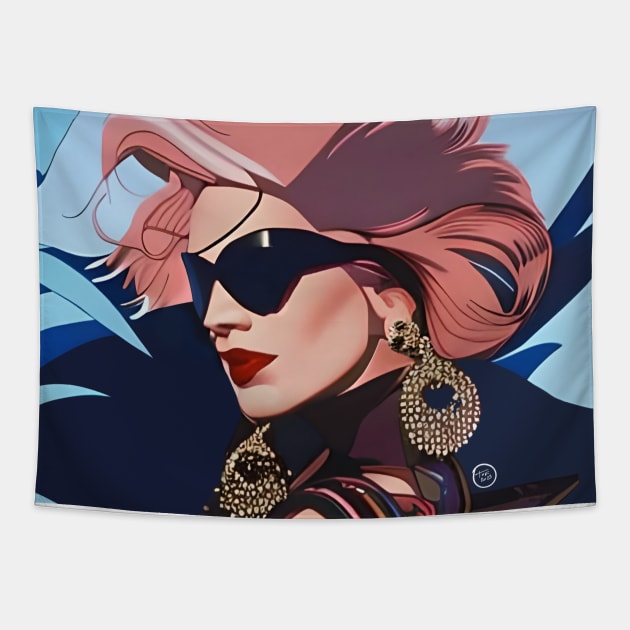 Eighties Girl Tapestry by So Red The Poppy