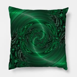 Green Metal Sci Fi Abstract Swirl Pillow