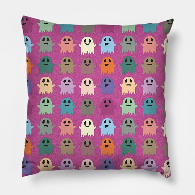 Ghosts Halloween violet Pillow by gOOrol