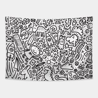 Funny cute doodle Tapestry