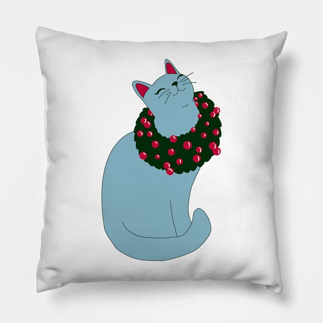 Miss Christmas Kitty Pillow by missmann