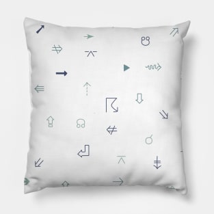 Arrow icon in blue tones Pillow