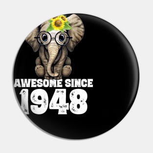 Awesome since 1949 71 Years Old Bday Gift 71th Birthday Pin