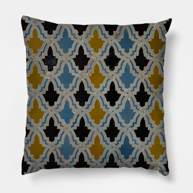 Morocco Islamic tile pattern 1 Pillow by LieveOudejans